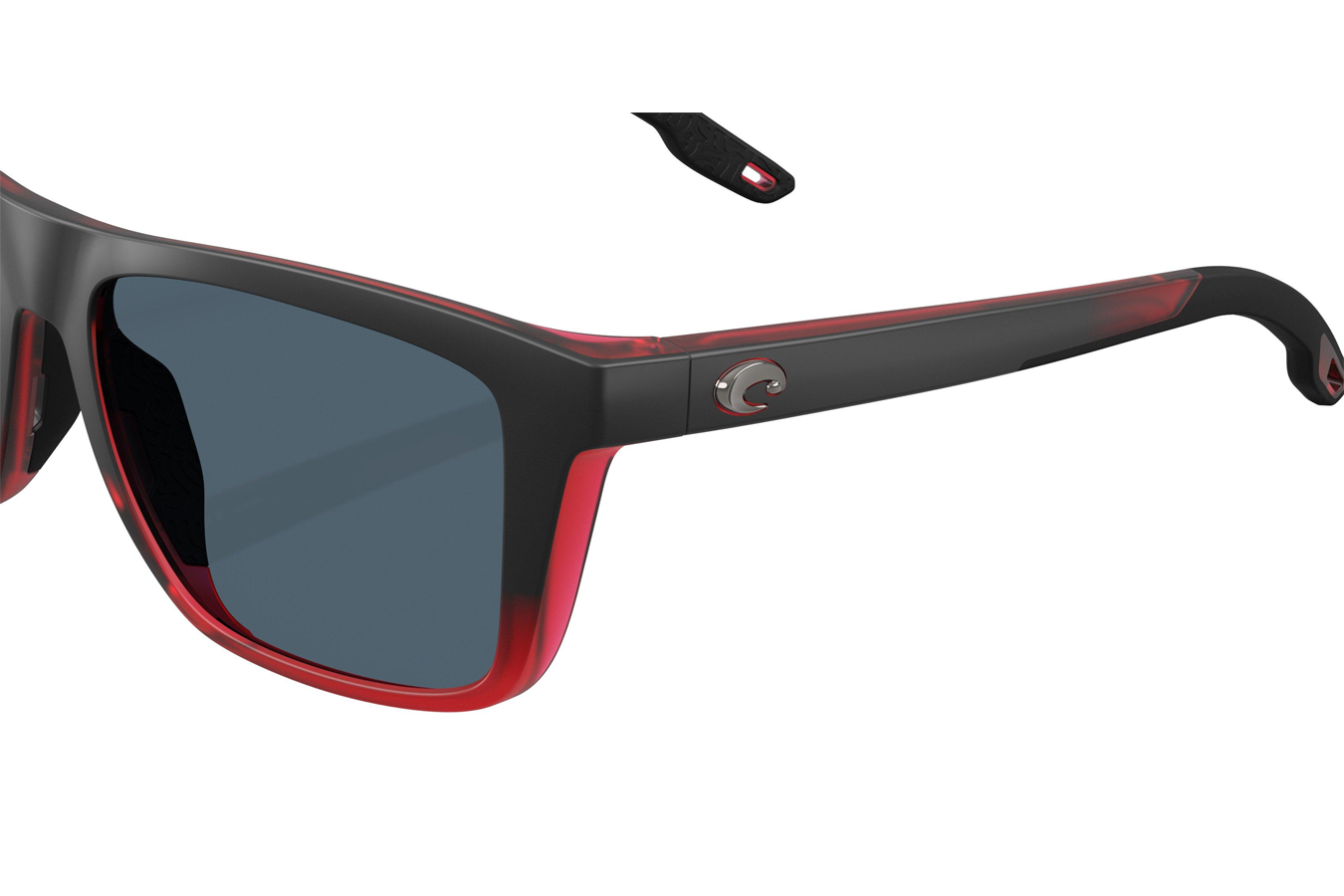 COSTA DEL MAR Mainsail Sunglasses with Red Sky Frame and Gray Polarized Lenses